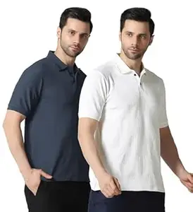 TOPLOT Men's Cotton Casual Polo || Half Sleeves Polo T-Shirt for Men (5280)