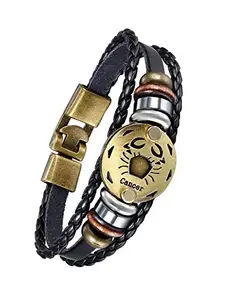 ZIVOM® Leather Copper Bracelet For Men (15 grams)