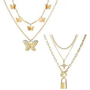 Jewels Galaxy Gold Plated Layered Necklace Combo (JG-PC-NCK-22107)