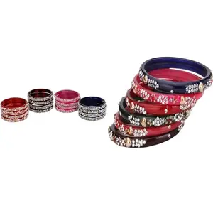 Somil Elegant Combo Bangles For Women & Girls | Assorted Design Chudi Set | Wedding, Festive & Everyday Use, Pack Of 40, Multicolor -R363