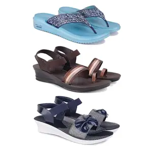 Trendy Open-Toe Sandals for Women – Soft Padded Footbed, Summer Wear | (COMBO-3)-1888-1961-1972-8-EURO-39