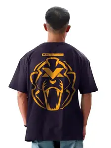 CRAZYMONK Max Verstappen Mens Oversized fit Half Sleeve Graphic Printed Cotton T-Shirt T-Shirt - Navy Blue, XXL