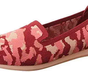 Clarks Women's Carly Dream Burgundy Knit Slip On Shoes-3.5 UK (26163635