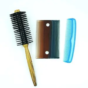 Elkano Hair comb | Lice comb | Round Brush Comb set of 3 combo pack