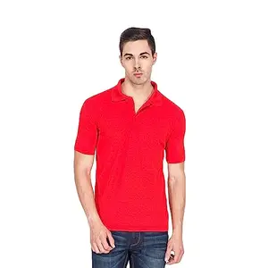 Men Half Seleev Cotton Polo Tshirt (40, Red)