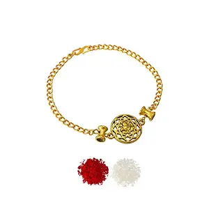Buy Adjustable Moli Rakhi Bracelet with Silver Good Luck Clover Charm  Online India