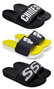 Axter Axter Multicolor Men's Casual Stylish Slides Slippers 10 UK (Set of 3 Pair) (3)-1702-1706-1720