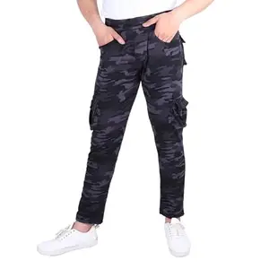 Men Military Camouflage Dry-Fit Six Pocket Gym Trackpant,Joggers,Sports Pant | Blue L