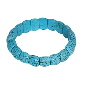 Sahiba Gems 100% Natural Tourquise (Firoza) Bracelet Stone Beads for Reiki Healing Crystal Healing Chakra Balancing for Unisex