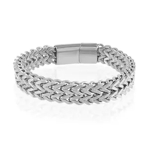 Memoir Stainless Steel Braided Bracelet for Men, Thick and Heavy, Flexible Design (BLWR4536)