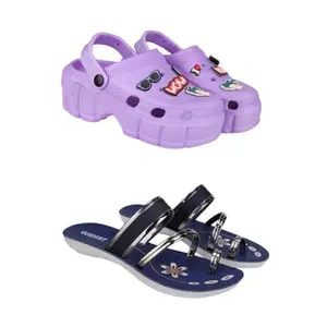 SPORTER Extra Soft Classic Casual wear with Ultra Soft Flexibility Technology flip Flop for Women's/Girl's(2012+1945) Multicolor