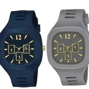 Stylish Watch Blue and Grey Men Analog Pack of 2 Watch|Style -3902| for Casual wear and Daily wear