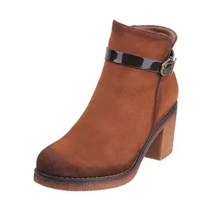 Mochi Women Camel Synthetic Boots,EU/36 UK/3 (31-4858)