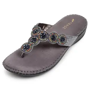 TRASE Ortho Slippers For Woman, Comfort Orthopaedic Slippers (Grey, 7 UK)