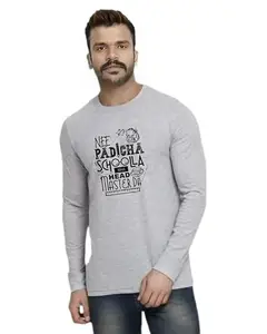 Hotspot Tees | Stylish Casual Men's Wear | Tamil Dialogue 515 | Full Sleeve Round Neck | Gray(XL) T-Shirt