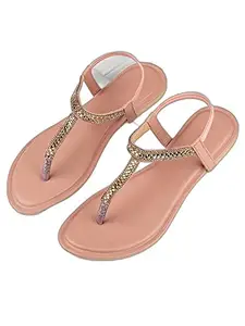 WalkTrendy Womens Synthetic Pink Sandals - 4 Uk (Wtwf179_Pink_37)