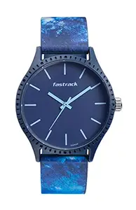 Fastrack Silicone Blue Dial Analog Watch for Men -Nr38061Pp09, Blue Band