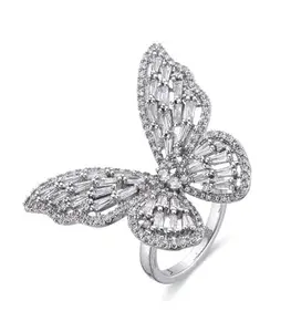 Elegant Cubic Zirconia Butterfly Ring for Women and Girls, Sparkling, Stylish, and Perfect for Gifting