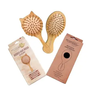OROSSENTIALS Bamboo Hair Brush with bamboo bristles Wooden Hair Brush for Women & Men Wooden Hair Brushes for Travel Combo Pack of 2