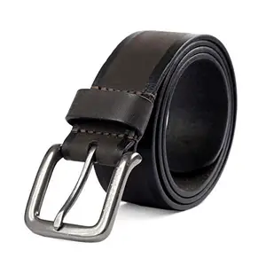Bacca Bucci® Men's Casual Genuine Leather Jeans Belt 40 MM Wide 4 MM Thick Alloy Prong Buckle for Casual wear-Dark Grey
