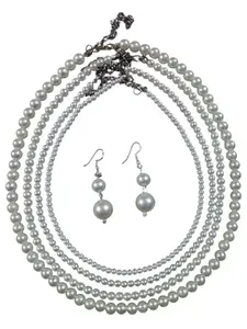 Pearl Necklace for Women Girls Elegant Layered Necklace White Pearl Stylish Necklace Jewellery Valentine Birthday Gift for Women and Girls