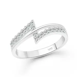 Vighnaharta valentine day gift valentineday gift for her gift for him gift for women gift for men Contemporary Design CZ Rhodium Plated Alloy Fashion Ring for Women and Girls - [VFJ1334FRR15]
