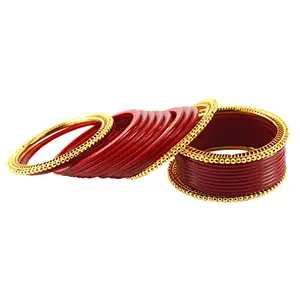 MAYA FASHION Red Gold Platted Acrylic-Brass Bangle Elegant Extra Large Size Bangle | Perfect Fit for Plus Size banglesTrendy and Comfortable Fit for woman and girls | (Sku-ban1200)
