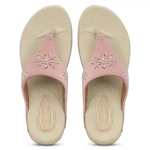 Aqualite Women FFD-03 Sandal, Peach/Beige, 7 UK/India