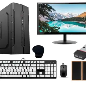 Onlix Desktop Computer Set, 19-inch Monitor, Intel i3-4130, 16GB RAM, 256GB SSD, Windows 10, Wi-Fi Dongle, Keyboard, Mouse, Speakers, Black
