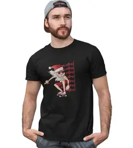 EPARISEVA Savage Santa: Cool Printed T-Shirt (Black) for Secret Santa