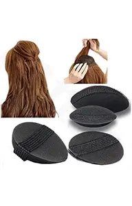 Fashion Fitoor Hair Accessories, Set Of 2Pc Oval Hair Puff Up Volumizer Hair styling tools Puff Maker, French Hair Braider (Black)