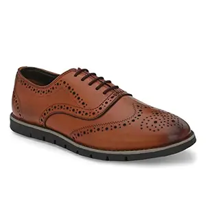 Legwork Men's Leather Informal Shoes for Men and Boys (6_Tan)