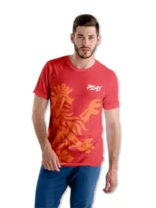 ECOLINE Clothing Mens IPL Cricket Jersey RCB Virat Kholi 18 Half Sleeve Sports Tshirt Red
