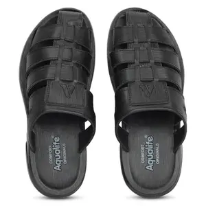 Aqualite Men PS-24 Sandal, Black, 9 UK/India