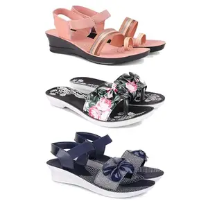 Women's Comfortable Sandal,Casual Lightweight Sandal for Everyday Wear | (COMBO-3)-1959-1965-1972-7