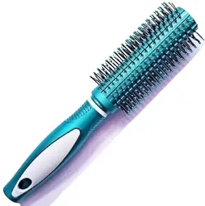 Professional Round Hair Brush, Turquoise, Vented Barrel Design for Hair Volumizing and Detangling