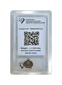 ishaSpirituals Machmani Stone Locket Original Mach mani sea Pisces Stone 100% Natural Machh Mani for Rahu AAA Quality Certified from Gem Testing Lab Authentic with Complete Test Reports