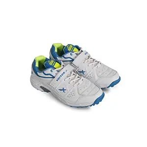 Vector X CKT-200 Cricket Shoes for Men's (White-Blue-Green) (Size-11)