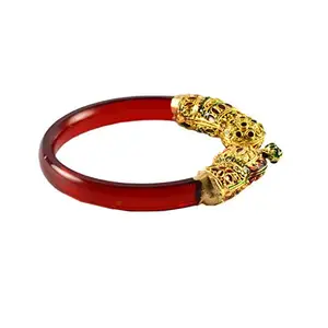 MAYA FASHION Red Gold Platted Acrylic-Brass Bangle Elegant Extra Large Size Bangle | Perfect Fit for Plus Size banglesTrendy and Comfortable Fit for woman and girls | (Sku-ban1024)