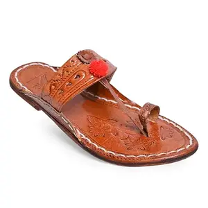 Kolhapuri Chappal for Women|Kolhapuri Chappal for Ladies|Ladies Kolhapuri Chappal|Women Kolhapuri Chappal|Women Slippers Kolhapuri-7 Brown