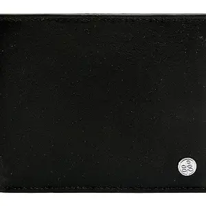 eske André Mens Two Fold Wallet 6 Card Holders (Black Nappa)