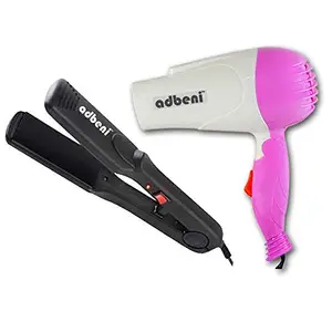 Adbeni Combo of Hair Dryer With Hair Straightener (Assorted)