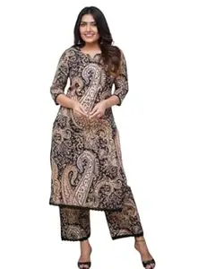 ZULIEVA Women Viscose Printed Straight Kurta Pant Set