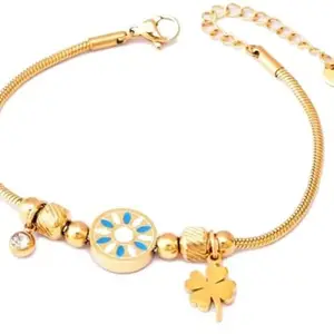 VIEN® 316L Stainless Steel Fine Jewelry Love Heart Charm Chain Bracelets For Women