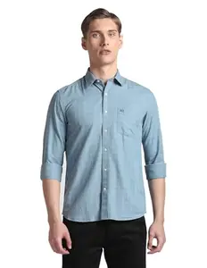 Arrow Men's Slim Fit Shirt (ASAHSH1524_Light Blue