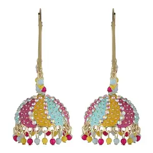 Earrings For Women Gold Contemporary Cubic Zirconia Multicolor Baali jhumka