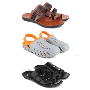 DRACKFOOT Men's Sandals | Lightweight Wear| Stylish & Easy to Wear For Men's GRT-SAN-(3-COMBO)-3151-3150-3126-8