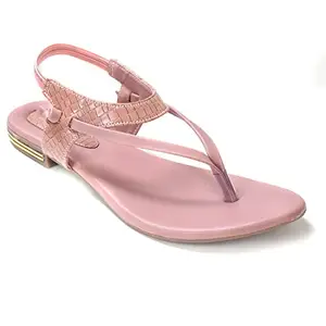 AJANTA Womens Pink Flats Sandal LB0888