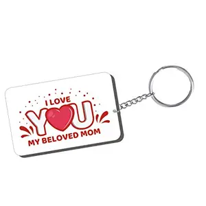 Family Shoping Mothers Day Gifts I Love You My Beloved Mom Keychain Keyring for Car Home Office Keys