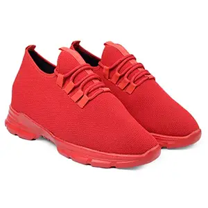 fasczo-Men's Hidden Height Increasing Sport Shoes for Cricket, Football, Basketball etc. Red